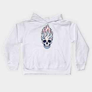 Pastel Skull Flames Kids Hoodie